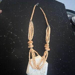 Chic Tan Beaded Necklace